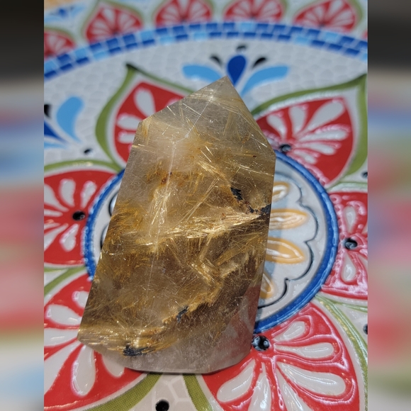 Golden Rutilated Quartz Point - Picture 3 of 7